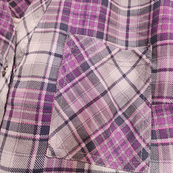 Torrid Harper Plaid Purple Women's Blouse, Size 1 - Picture 7 of 9